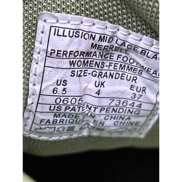 Merrell Womens Illusion Mid Lace Black Performance Footwear Size 6.5 - Picture 5 of 7